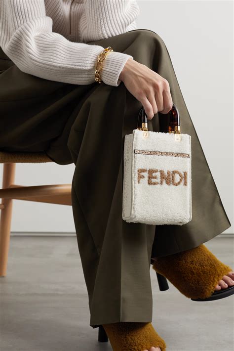 fendi mini sunshine shopper black|fendi sunshine shopper with strap.